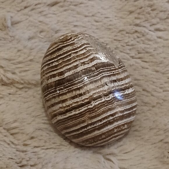 Brown & Tan Banded Aragonite Egg from Madagascar (NWOT) - Picture 5 of 12